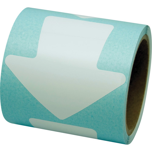 D&eacute;calcomanie en couleur pour le marquage des planchers, Fl&egrave;che, 4" lo x 4" la, Blanc, Vinyle NRZ Safety Inc.