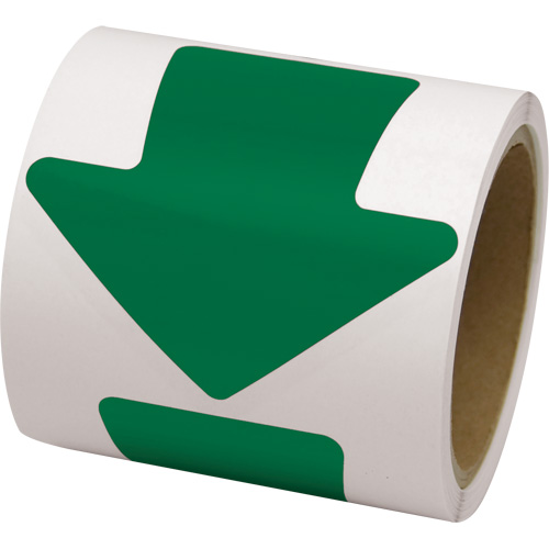 D&eacute;calcomanie en couleur pour le marquage des planchers, Fl&egrave;che, 4" lo x 4" la, Vert, Vinyle NRZ Safety Inc.