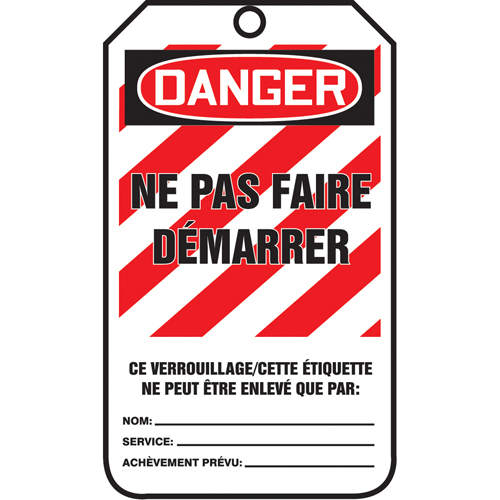 Lockout Tags, Cardstock, 3-1/8" W x 5-7/8" H, French NRZ Safety Inc.