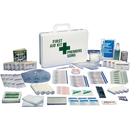 Trousses de premiers soins standards pour le bureau, Dispositif m&eacute;dical Classe 1, Boîte en plastique NRZ Safety Inc.