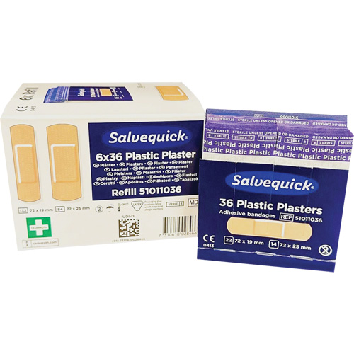 Salvequick&reg; Bandage Dispensing Systems Refills, Rectangular/Square, Plastic, Sterile NRZ Safety Inc.