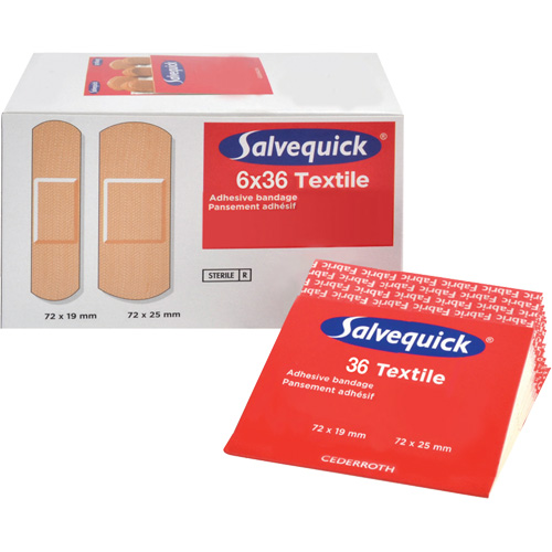 Syst&egrave;mes de distribution de bandages Salvequick - recharges st&eacute;riles, Rectangulaire/carr&eacute;e, Tissu, St&eacute;rile NRZ Safety Inc.