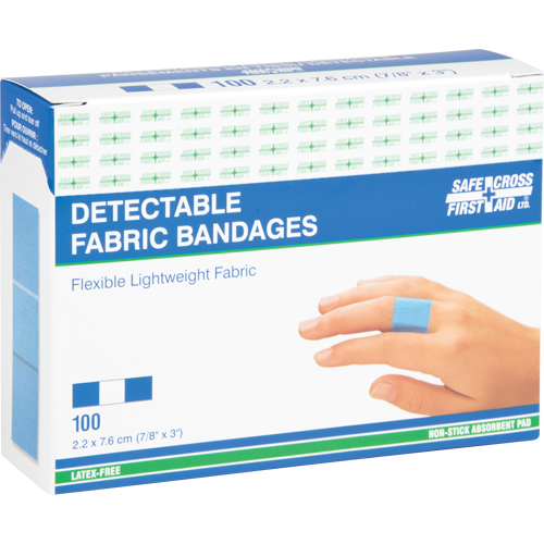 Bandages, Rectangular/Square, 3", Fabric Metal Detectable, Sterile NRZ Safety Inc.
