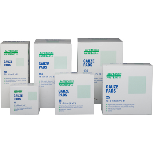 Gauze , Pad, 3" L x 3" W, Sterile, Medical Device Class 1 NRZ Safety Inc.