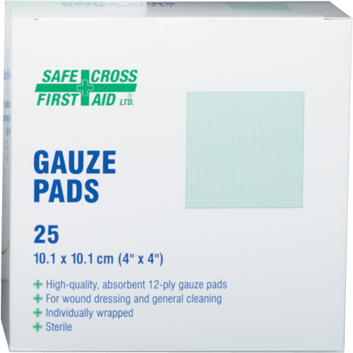 Gauze , Pad, 4" L x 4" W, Sterile, Medical Device Class 1 NRZ Safety Inc.