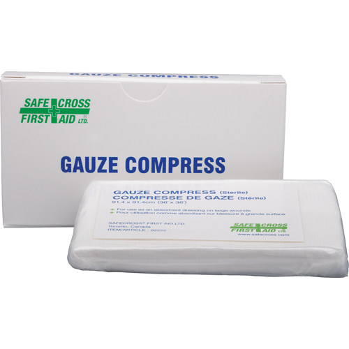 Gauze Compress, Pad, 36" L x 36" W, Sterile, Medical Device Class 1 NRZ Safety Inc.
