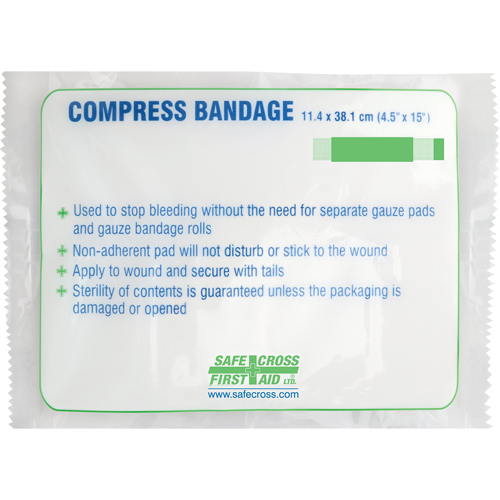 Large Compress Bandage, 15" L x 4-1/2" W NRZ Safety Inc.