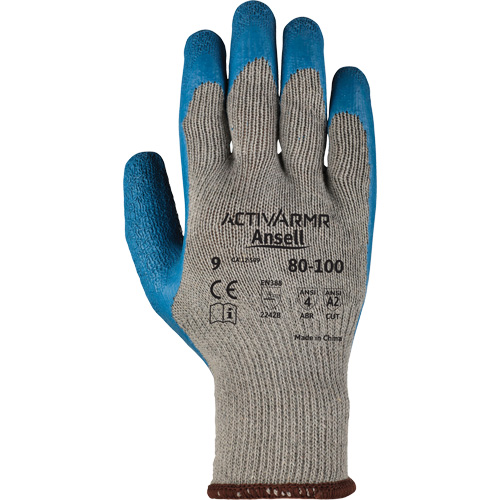 Gants ActivArmr 80-100, 9/Grand, R&ecirc;vetement Latex de caoutchouc, Calibre 10, Enveloppe en Polyester/Coton NRZ Safety Inc.