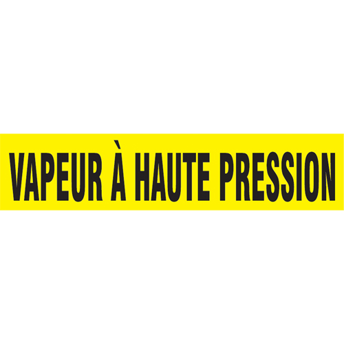Marqueurs de tuyau "Vapeur &agrave; Haute Pression", Autocollant, 2-1/2" h x 12" la, Noir sur jaune NRZ Safety Inc.