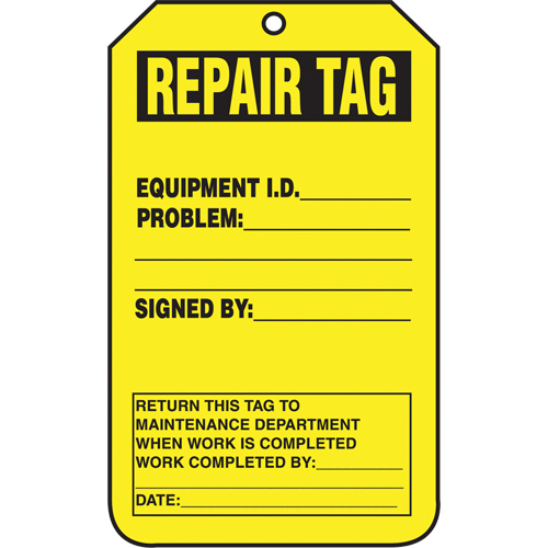 &eacute;tiquettes de s&eacute;curit&eacute; d'inspection et de contr&ocirc;le de l'&eacute;tat de l'&eacute;quipement, Papier cartonn&eacute;, 3-1/8" la x 5-7/8" h, Anglais NRZ Safety Inc.