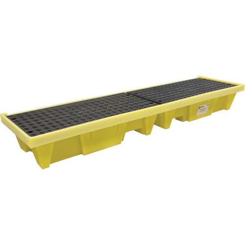 Low-Profile In-line Poly-Spillpallet 3000 With Drain, 66 US gal. Spill Capacity, 98" x 25.2" x 12" NRZ Safety Inc.