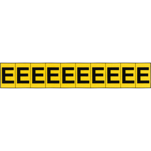 Individual Adhesive Letter Markers, E, 1" H, Black on Yellow NRZ Safety Inc.