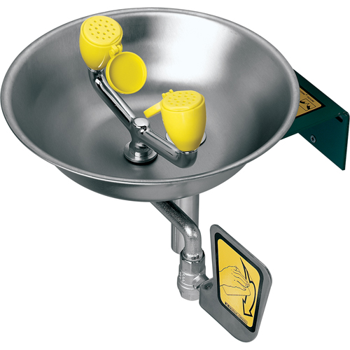 Eye/Face Wash Station, Wall-Mount Installation, Stainless Steel Bowl NRZ Safety Inc.