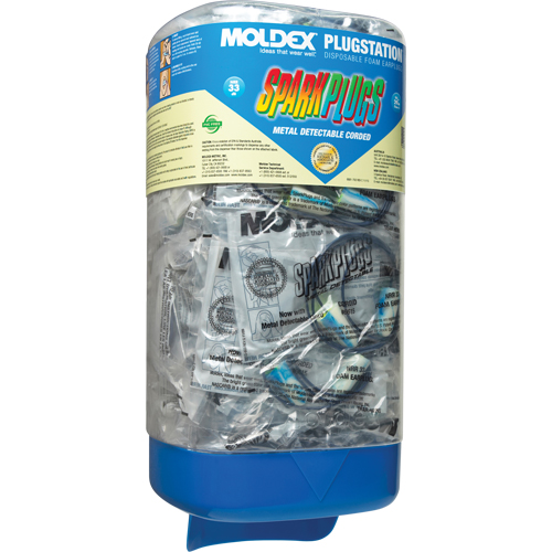 PlugStation&reg; with Metal Detectable Corded SparkPlugs&reg; Earplugs NRZ Safety Inc.