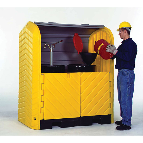 2-Drum Ultra-Hard Top Plus&reg; Spill Pallet, 67.2" L x 41.25" W x 74" H, 4500 lbs. Load Capacity NRZ Safety Inc.
