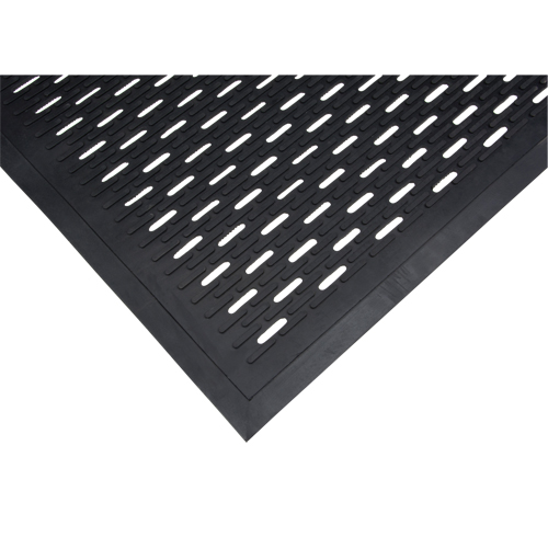 Tapis &agrave; profil bas, Caoutchouc, Grattoir Type, Motif &agrave; fentes, 3' x 5', Noir NRZ Safety Inc.