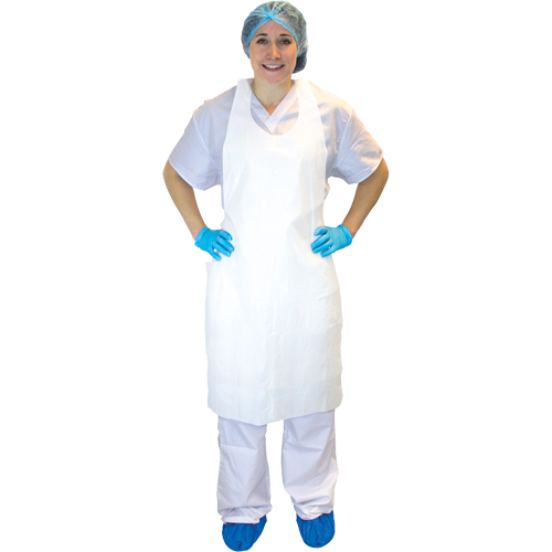 Polyethylene Apron, Polyethylene, White, 28" W x 46" L NRZ Safety Inc.