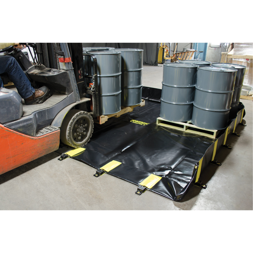Bermes Rigid-Lock QuickBerm, Capacit&eacute; 745 gal. US, 10' la x 10' lo x 12" h, Paroi &agrave; piquets NRZ Safety Inc.