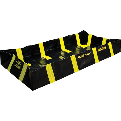 QuickBerm&reg; Containment Berm with Inside Wall Supports, 235 US gal. Capacity, 4' W x 8' L x 12" H, Snap-Up Bracket NRZ Safety Inc.
