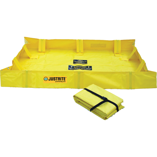 QuickBerm&reg; Lite Containment Berm, 119 gal. Capacity, 4' W x 6' L x 8" H, Snap-Up Bracket NRZ Safety Inc.