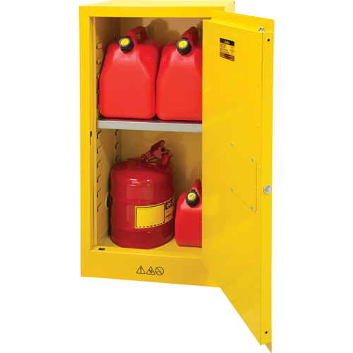 Flammable Storage Cabinet, 16 gal., 1 Door, 23" W x 44" H x 18" D NRZ Safety Inc.