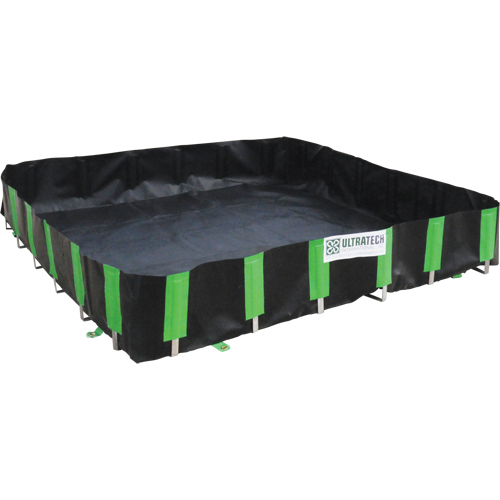 Ultra-Containment Berm&reg;, 2244 US gal. Capacity, 10' W x 30' L x 12" H, L-Bracket NRZ Safety Inc.