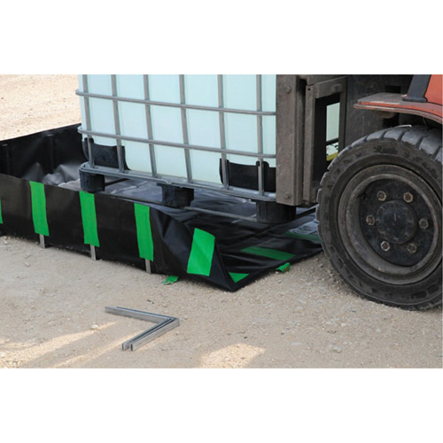 Ultra-Containment Berm&reg;, 2244 US gal. Capacity, 10' W x 30' L x 12" H, L-Bracket NRZ Safety Inc.