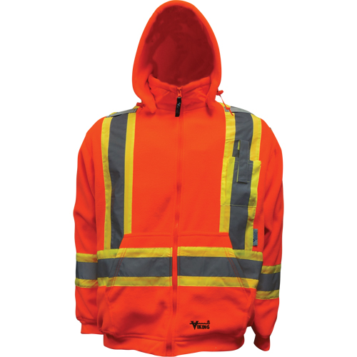 Safety Fleece Hoodie, Fleece/Polyester, Small, Orange NRZ Safety Inc.