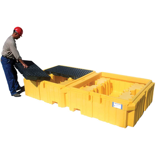 Ultra-Twin IBC Spill Pallet&reg; without Drain, 535 US gal. Spill Capacity, 124.5" x 61.625" x 22" NRZ Safety Inc.