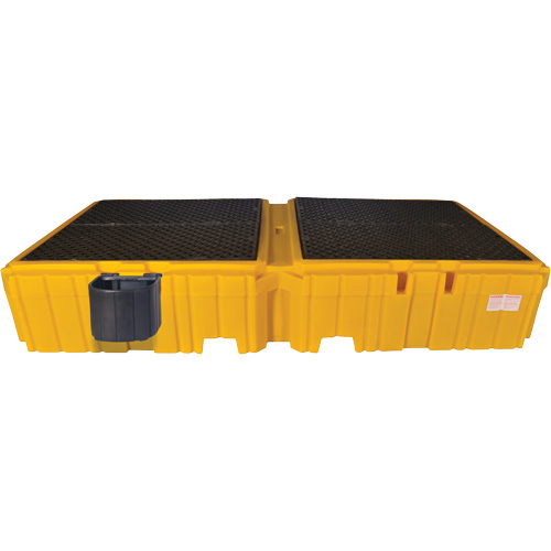 Ultra-Twin IBC Spill Pallet&reg; with Drain, 535 US gal. Spill Capacity, 124.5" x 61.625" x 22" NRZ Safety Inc.