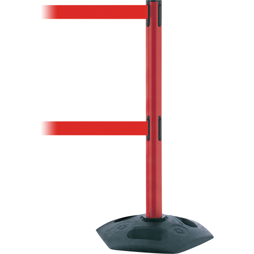 Dual Line Heavy Duty Post, Plastic, 38" H, Red Tape, 13' Tape Length NRZ Safety Inc.