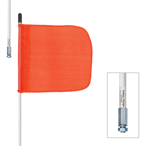 Tiges de s&eacute;curit&eacute; robustes Safety Whip, Fixation Filet&eacute;, Hauteur 5', Orange NRZ Safety Inc.