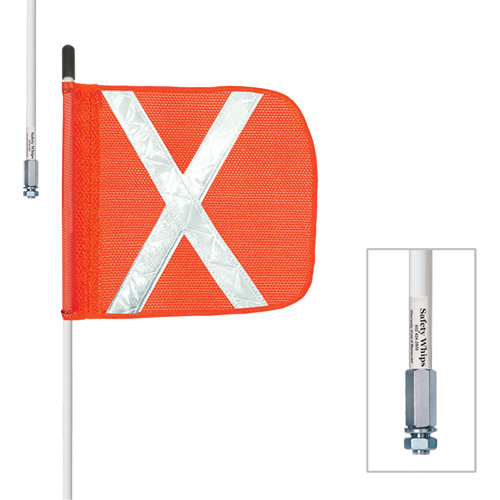 Safety Whip&reg; Heavy-Duty Whips, Threaded Mount, 5' High, Orange NRZ Safety Inc.