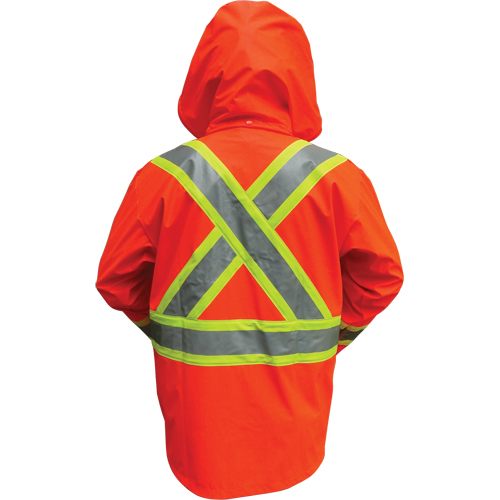 Hi-Vis FR/PU Safety Rain Jackets, Small, High Visibility Orange NRZ Safety Inc.