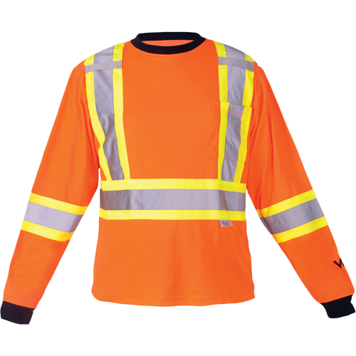Safety Long Sleeve Shirt, Polyester, Medium, High Visibility Orange NRZ Safety Inc.