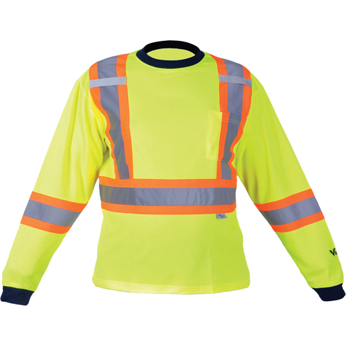 Safety Long Sleeve Shirt, Polyester, Medium, High Visibility Lime-Yellow NRZ Safety Inc.