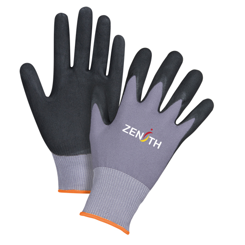 Gants ZX-1 de premi&egrave;re qualit&eacute; compatibles avec les &eacute;crans tactiles, 7/Petit, R&ecirc;vetement Nitrile/Mousse de nitrile, Calibre 15, Enveloppe en Nylon NRZ Safety Inc.