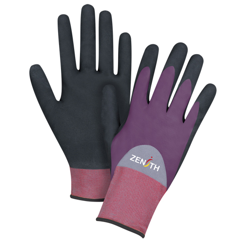 Gants enduits de premi&egrave;re qualit&eacute; ZX-2, 10/T-Grand, R&ecirc;vetement Nitrile/Mousse de nitrile, Calibre 18, Enveloppe en Nylon NRZ Safety Inc.