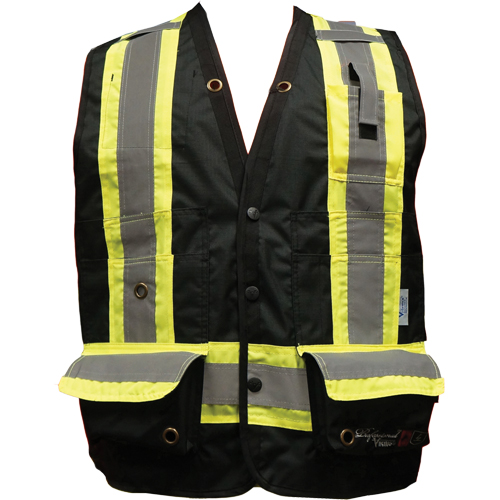 Veste de s&eacute;curit&eacute; ignifug&eacute;e pour arpenteur, Noir, Petit, Polyester NRZ Safety Inc.