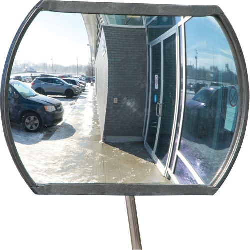Miroir convexe rectangulaire/rond avec bras t&eacute;lescopique, 12" h x 18" la, Int&eacute;rieur/Ext&eacute;rieur NRZ Safety Inc.