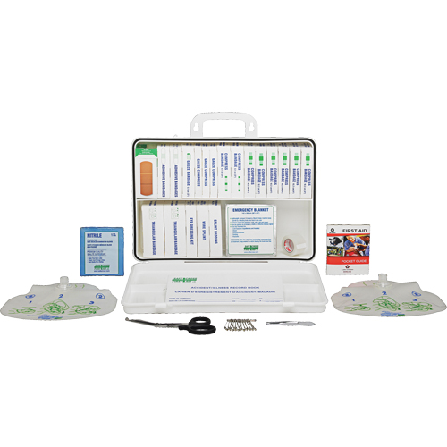 Trousse de premiers soins sp&eacute;cialis&eacute;e, Dispositif m&eacute;dical Classe 1, Boîte en plastique NRZ Safety Inc.