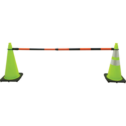 Retractable Cone Bar, 7' 5" Extended Length, Black/Orange NRZ Safety Inc.