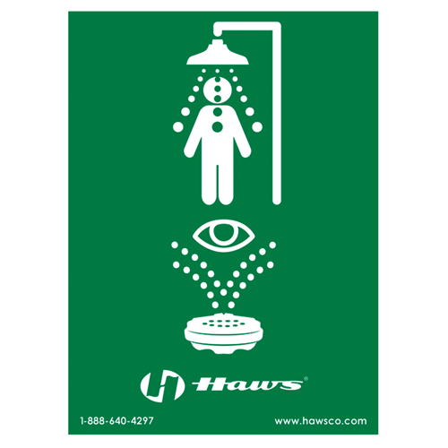 Emergency Shower/Eyewash Sign, 24" x 18", Plastic, Pictogram NRZ Safety Inc.