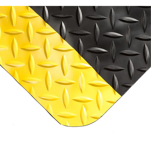 Smart Mats No.497, Diamond, 2' x 10' x 1", Black/Yellow, PVC/Urethane NRZ Safety Inc.