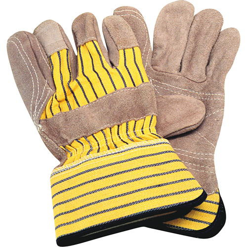 Gants d'ajusteur avec paume double, Grand, Paume en Cuir de vache refendu, Doublure en Coton NRZ Safety Inc.