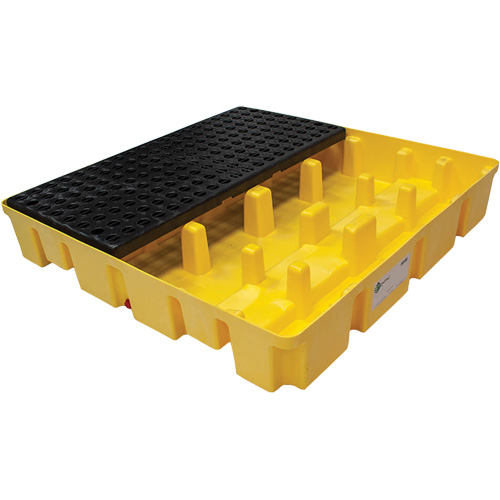 Poly-Slim-Line Spill Pallet with Drain, 66 US gal. Spill Capacity, 49" x 49" x 8.75" NRZ Safety Inc.