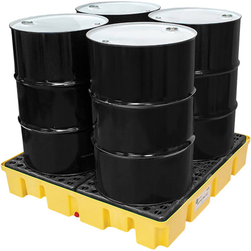 Poly-Slim-Line Spill Pallet with Drain, 66 US gal. Spill Capacity, 49" x 49" x 8.75" NRZ Safety Inc.