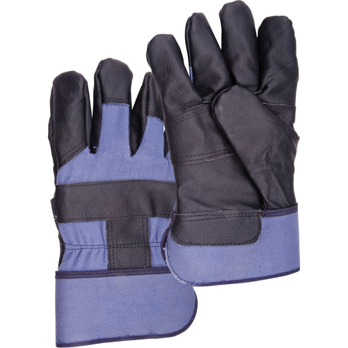 Blue Winter-Lined Work Gloves, Large, Grain Furniture Palm, Cotton Fleece Inner Lining NRZ Safety Inc.