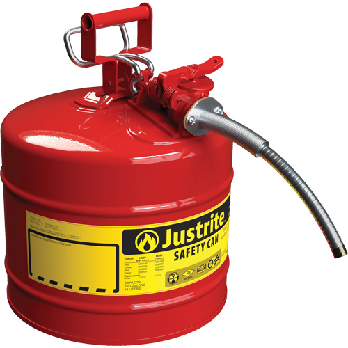 AccuFlow Safety Cans, Type II, Steel, 2 US gal., Red, FM Approved/UL/ULC Listed NRZ Safety Inc.