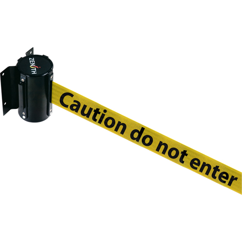Wall Mount Barrier, Steel, Screw Mount, 7', Black/Yellow Tape NRZ Safety Inc.